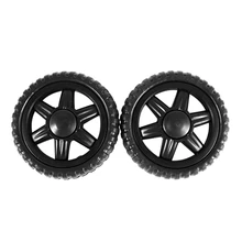 Rubber Hot Wheel Travelling Luggage Cart- Black(2 Pieces