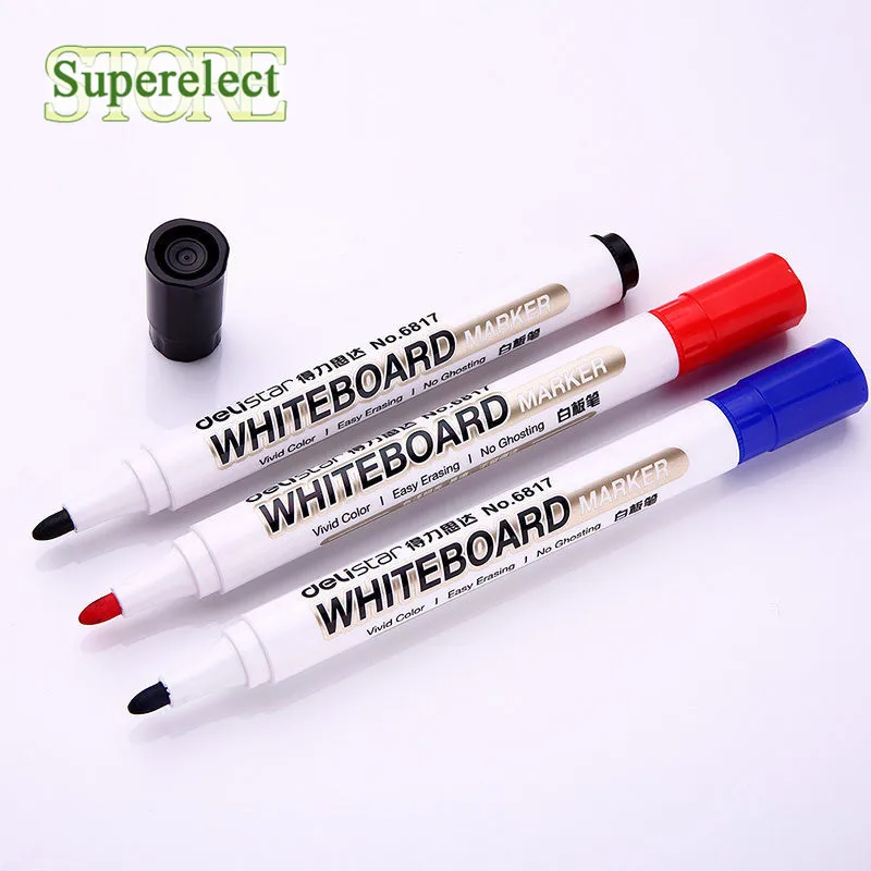 10 PCs/Lot White Board Marker Easy Eraser 3 Color Markers Whiteboard Pen Stationery Office Accessories School Supplies