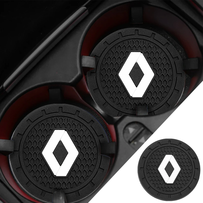 

2pc Car Cup Holder Mat Silicagel water Coaster Decoration For Renault Megane 2 3 Duster Logan Clio Laguna 2 Captur