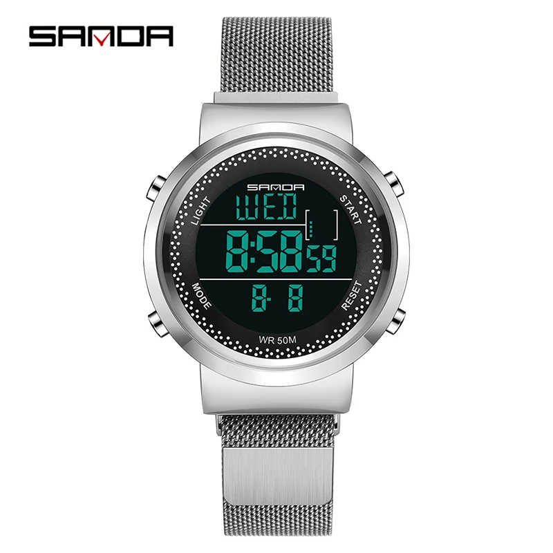 Women Silver SANDA женские часы с круглым циферблатом роскошные серебряные часы Reloj классические повседневные Модные кварцевые наручные часы из сплава zegarek damski - Цвет: Women Silver