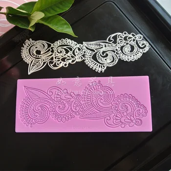 

Flower Shape Cake Silicone Mat Sugarcraft Fondant Cake Border Decorating Tools Kitchen Baking Silicone Lace Molds K676