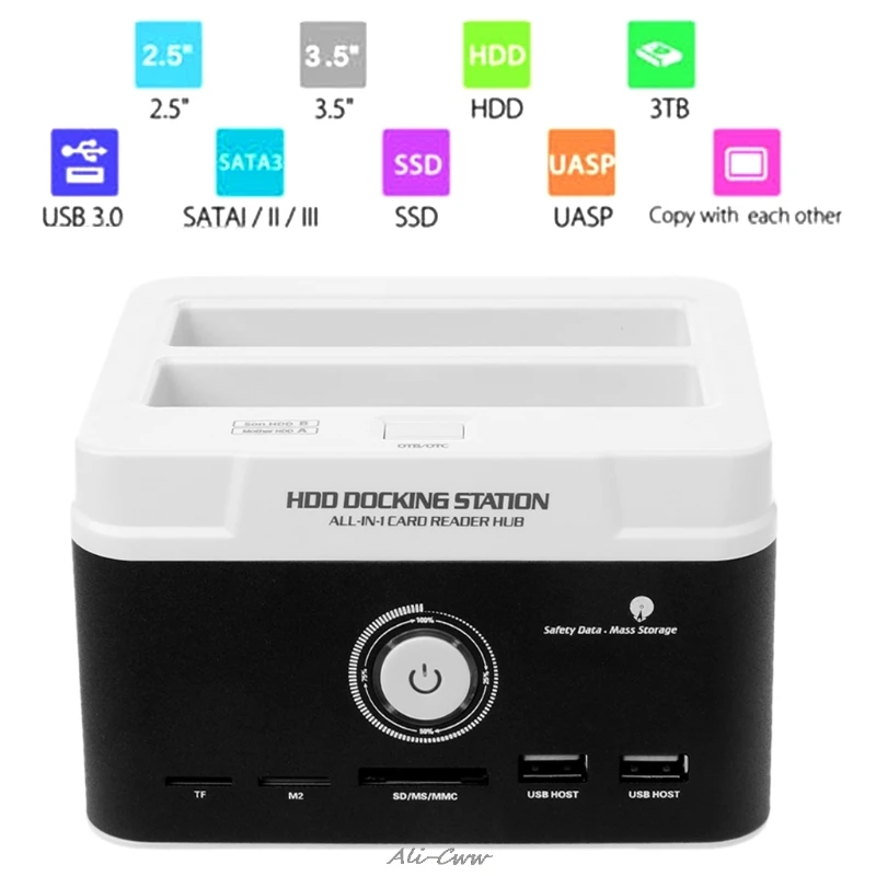  Multi-función USB 30 disco duro externo HDD estación de acoplamiento lector de tarjeta 25 