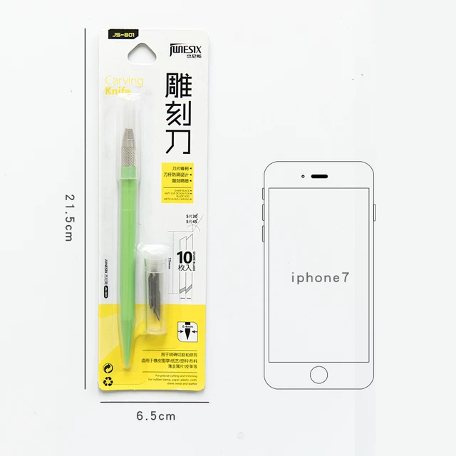 Kawaii creative art pen knife cutting board set small fresh paper cutting pen knife diy hand account tool supplies set green