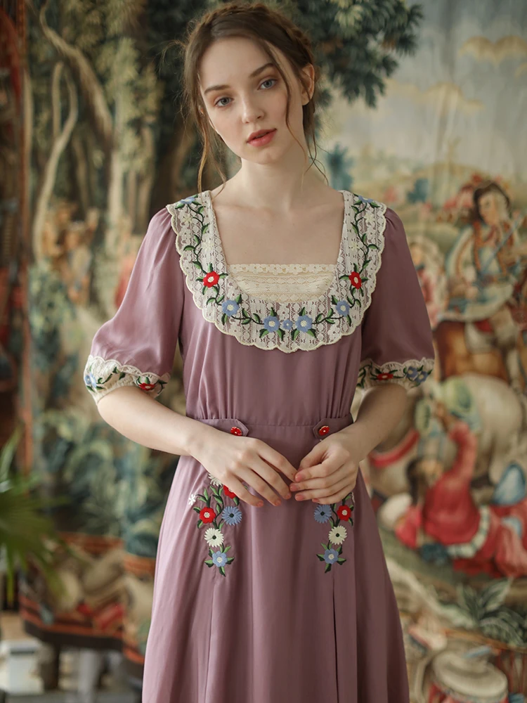 Design Vintage Elegant Midi Dress 