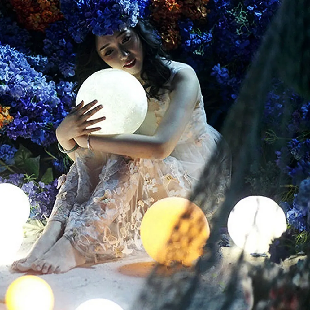 Светодиодный ночник с 3D луной перезаряжаемый сенсорным управлением|Ночники| |