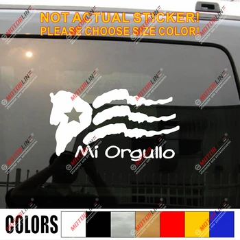 

Puerto Rico Flag PR Mi Orgullo Decal Sticker Car Vinyl pick size color no bkgrd