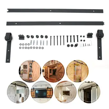 

Rustic Wood Door Sliding Track Space-Saving Door Roller Classic Sliding Barn Door Hardware Sliding Door System