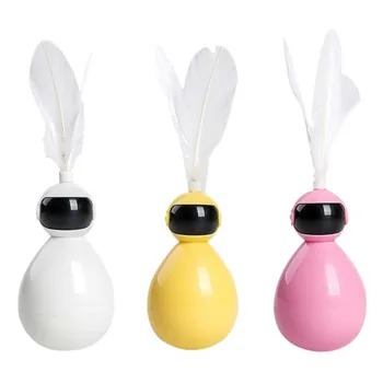 

Robot Shaped Tumbler With Feather For Cats Shaking Ball Interactive Cat Teaser For Stress Relief Pet exerciser for kitten