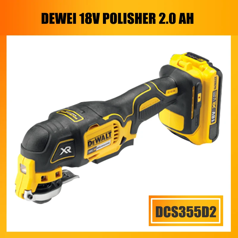 DEWALT 18 в бесщеточный полировальный станок деревообрабатывающий DCS355 DCS355D2 двойная мощность 2.0AH - Цвет: DCS355D2