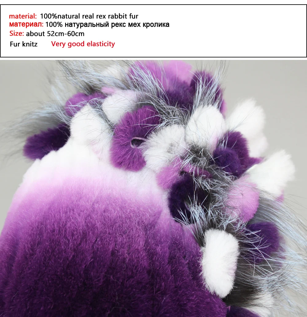 Winter Women Rex Rabbit Fur Hat 100%Natural Rex Rabbit Fur Beanies Hat Striped Warm Elastic Knited Real Rex Rabbit Fur Cap