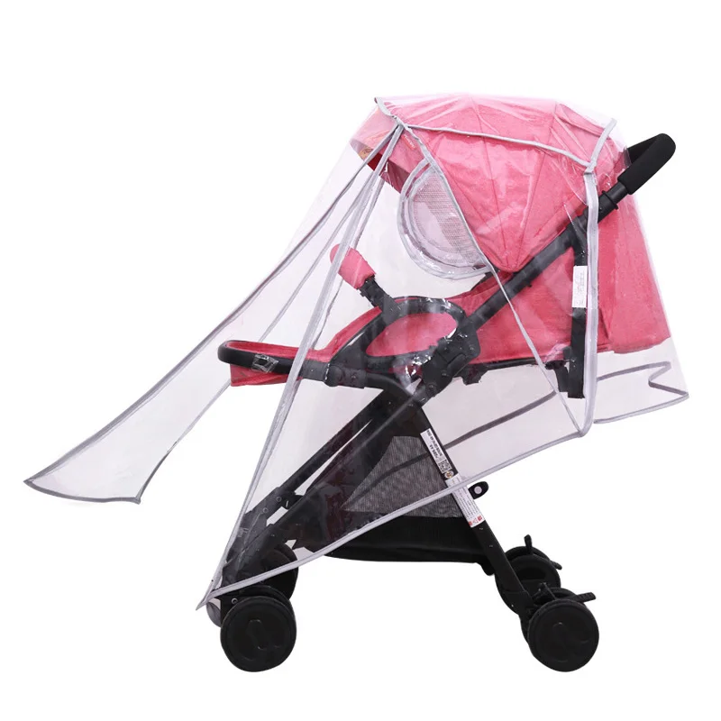 thumbnail interactive-video image 1 of LA HAUTE Universal Baby Stroller Rain Cover Waterproof Ventilated Wind 1 of 12