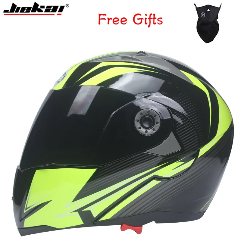 Professional Double Glass Motorcycle Helmet Jiekai Flip Up Motorbike