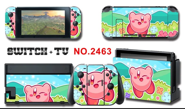 1set New Cute Anime Full Body Sticker for NS Switch Protective Cover Skin Colorful Art for Game Console Joy-Con Controller Decor
