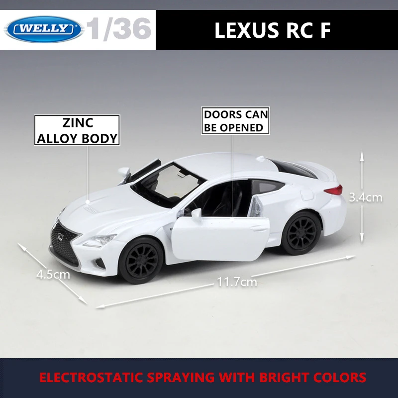 Модель автомобиля WELLY 1:36 Lexus RC F из сплава коллекционная имитация игрушечного
