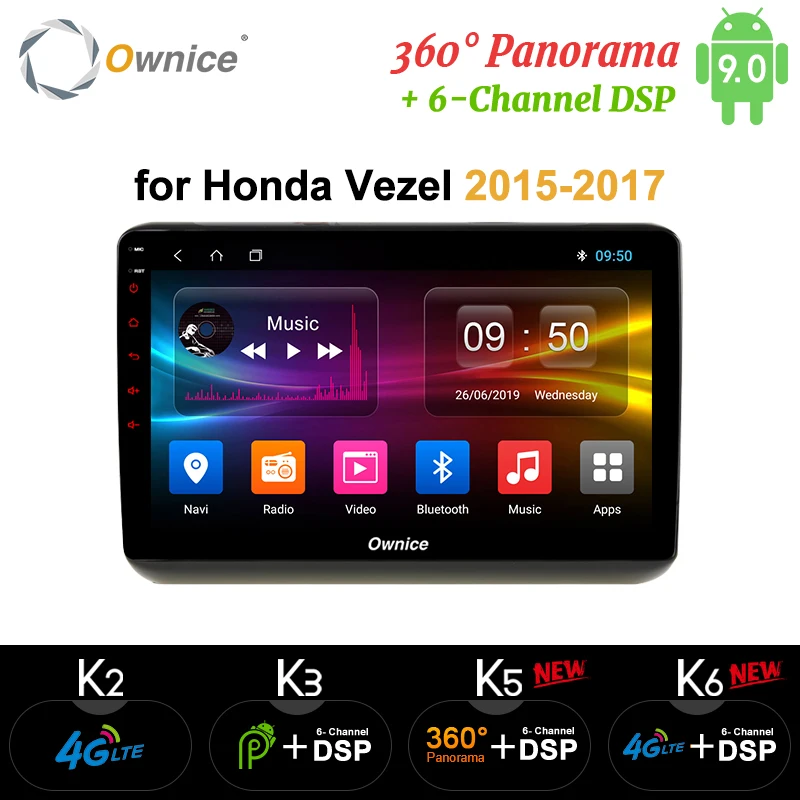 Ownice Octa 8 ядер Android 9 0 GPS навигация k3 k5 k6 для Honda Vezel 2015 2016 2017 мультимедиа 4G SIM 360