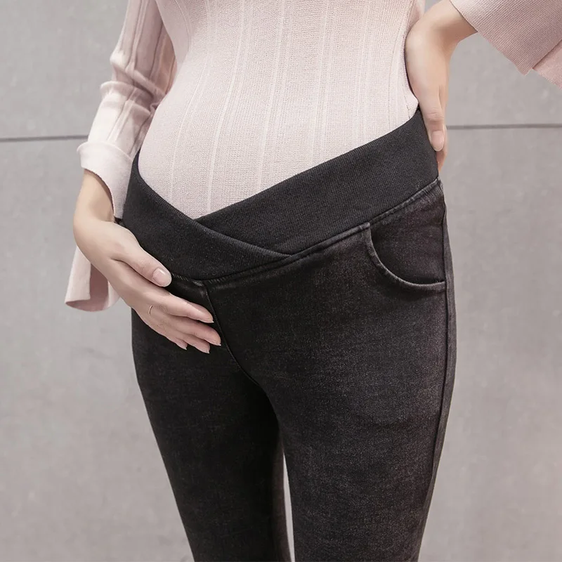 

Maternity Jeans Spring And Autumn Pants Autumn And Winter Fashion Outer Wear Brushed And Thick Leggings Trousers Fall And Winter