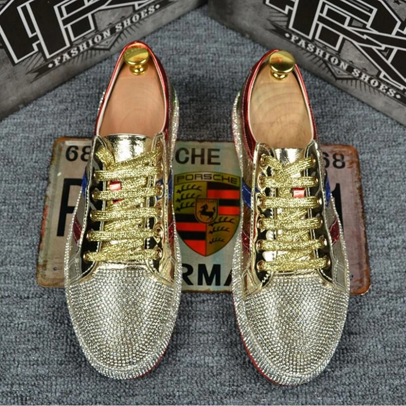 mens rhinestone sneakers