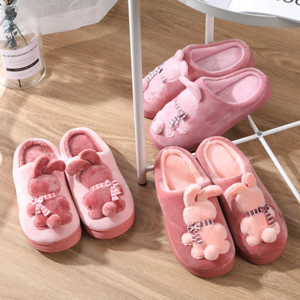 Cartoon Rabbit Warm home slipper woman shoes winter warm Non-slip Floor Home Slippers Indoor Shoes woman Large Size slipper