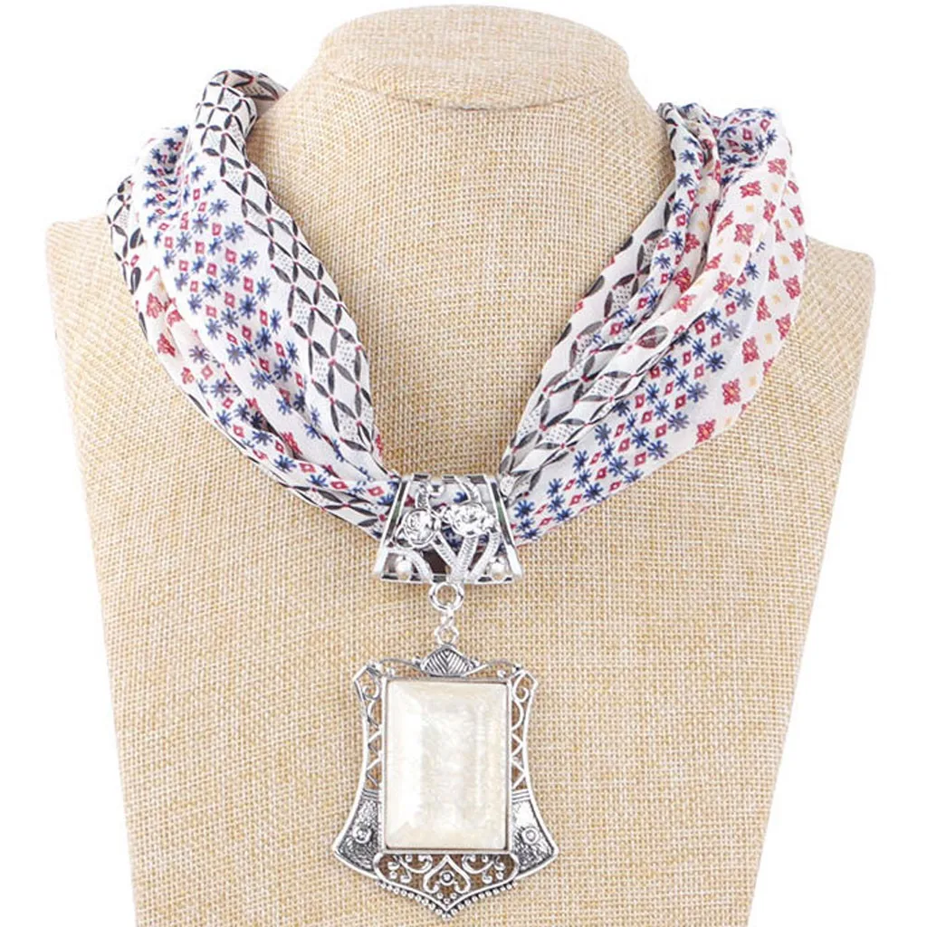 Luxury Scarf For Ladies Elegant Floral Print Floral Scarves Women Boho Beach Shawl Crystal Stone Casual Wrap Necklace Scarf#o19s