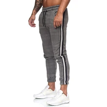 Спортивные тренажеры для бега, Мужские штаны для фитнеса, для бега, облегающие мужские спортивные штаны, повседневные клетчатые мужские штаны, тренировочная спортивная одежда, брюки, дропшиппинг