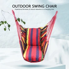 Chair Swing Pillows Hanging-Rope Portable Hammock Garden Outdoor with for Fashionable