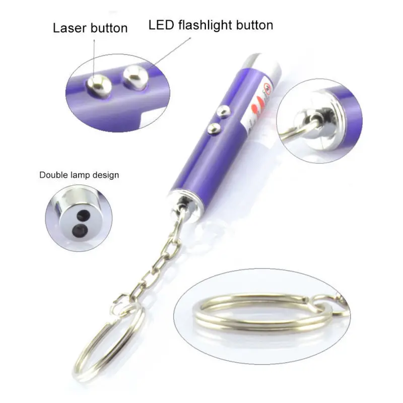 1 PCS Portable Creative Pet LED Laser Pet Cat Toy 5MW Red Dot Laser Light Toy Laser Sight 650Nm Pointer Laser Pen 2 in 1