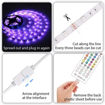 

Ribbon SMD 5050 Ceiling TV Backlight Home Bluetooth Control Music Sync RGB DC12V Kitchen Bedroom Easy Install LED Strip Light