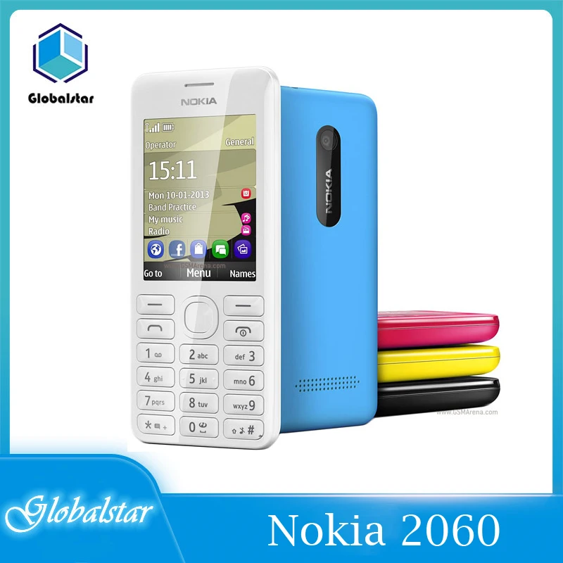 Восстановленные оригинальные мобильные телефоны Nokia 2060 с двумя Sim-картами 206 2G GSM