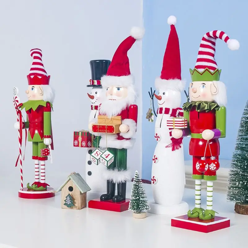 

Christmas Vintage Wooden Snowman Nutcracker Soldier Handcraft Puppet Gift 090C for christmas