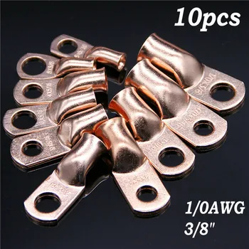 

Wire Ring Terminal Copper 1/0 AWG Gauge 3/8" Connectors Car Audio Terminals 10pcs