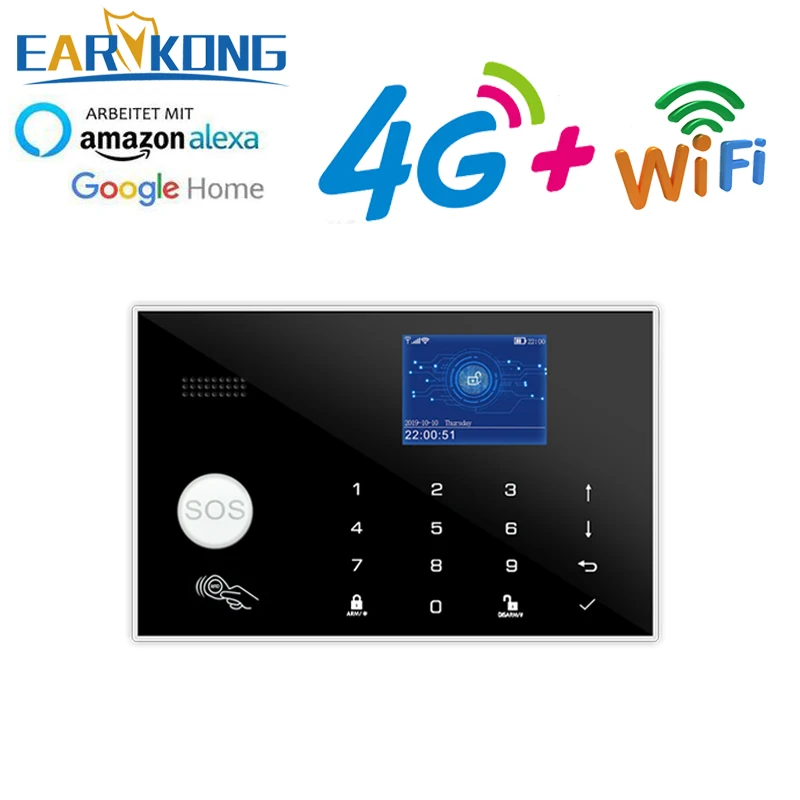 turn signals 4G home alarm Tuya Wifi Alarm APP 433MHz Wireless & Wired Detector Burglar Alarms RFID Card TFT LCD Touch Keyboard 11 Languages keypad ring alarm Alarms & Sensors