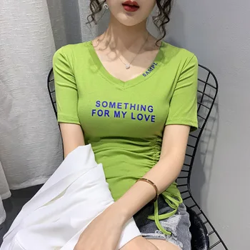 

Fashion Short sexy T-shirt V-neck women's shirt short sleeve