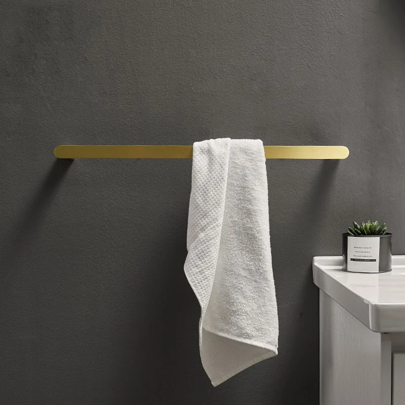 62CM Brushed Gold Brass Bathroom Towel Holder Wall Mounted Hanger Shower Storage Rack Bathroom Accessories