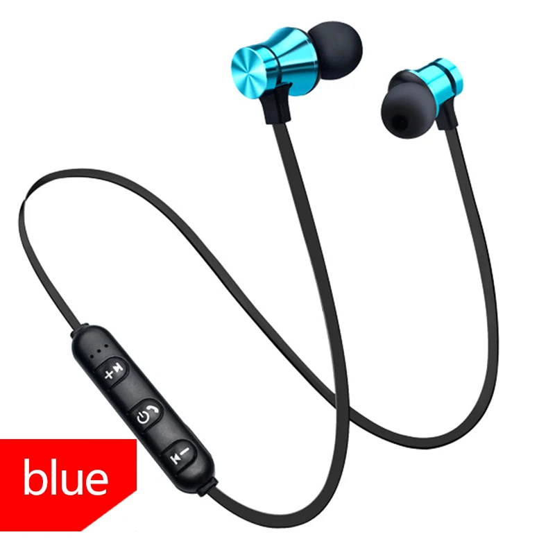 Blue Магнитные беспроводные bluetooth наушники XT11, музыкальная гарнитура, шейные спортивные наушники с микрофоном для iPhone 11 Pro, samsung - Color: Blue