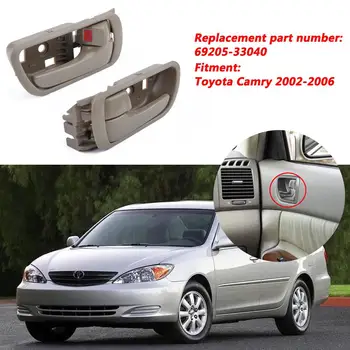 

Dragonpad Inside Interior Door Handle Replacement for Camry 2002-2006 OE 69205-33040RH 69206-33040LH Gray