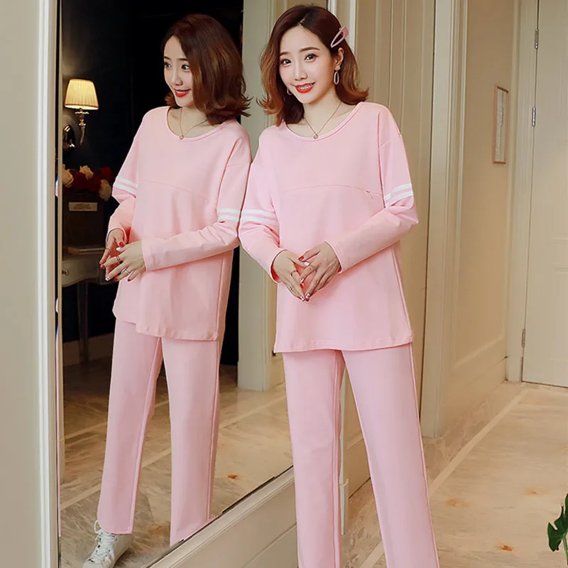 

9033# Autumn Maternity Sports Casual Nursing Clothing Suits Outwear Tops + Pants Sets Clothes for Pregnant Women Fall Pregnancy