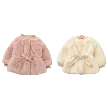 

Autumn Winter Clothing Tide Coat Girls Ladies Style Mink Cardigan Princess Wool Sweater Pure Color Warm Belt