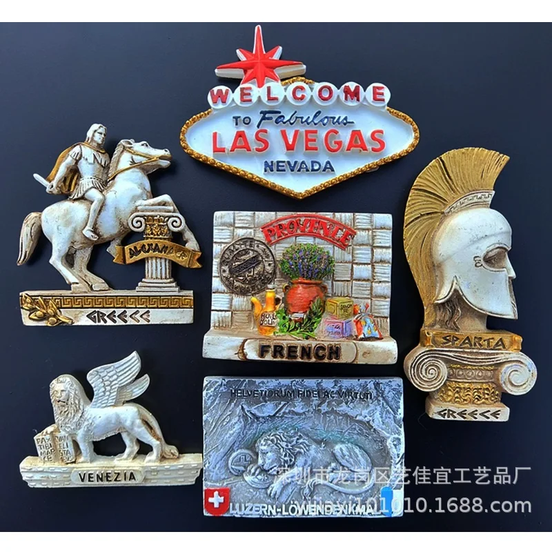 Las Vegas USA Italy Provence France Greece Switzerland Souvenir Fridge Magnet