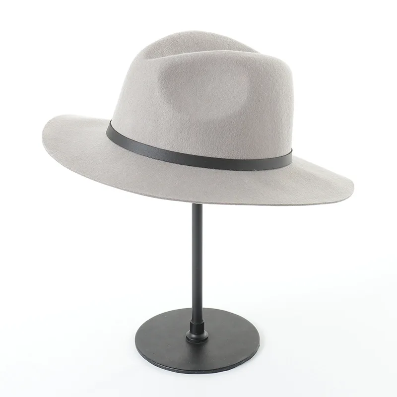 01908-hh8078 Классическая Зимняя шерстяная одежда формальные ремень фетровые шляпы для мужчин и женщин для отдыха Панама джазовая, шляпа