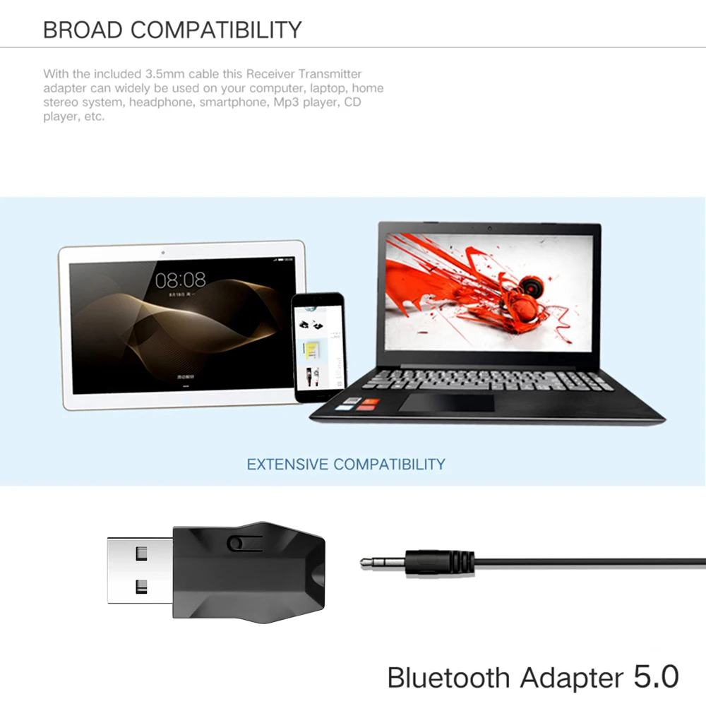 2 в 1 bluetooth 5,0 аудио приемник передатчик беспроводной адаптер Мини 3,5 мм AUX Стерео Bluetooth передатчик для ТВ ПК автомобиля