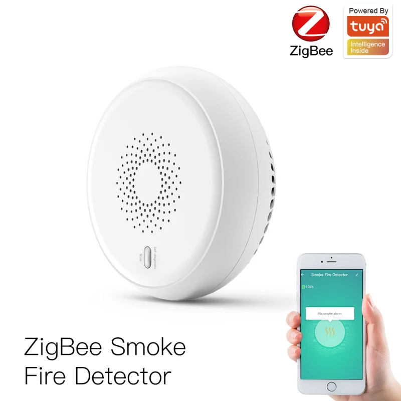 Умный детектор дыма Tuya Zigbee система сигнализации работает с Alexa Google Home |