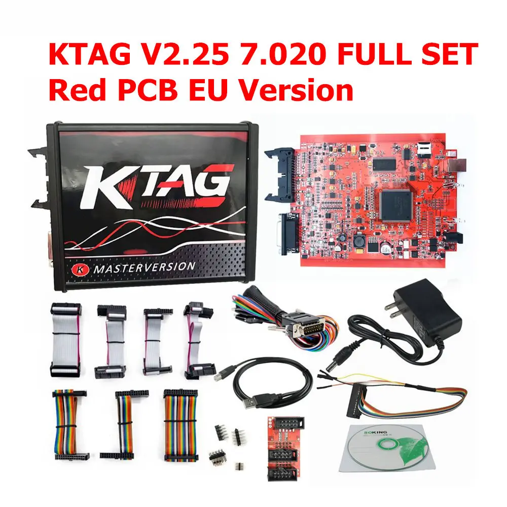 KTAG V7.020 FULL SET Высокое качество V2.47 онлайн ЕС красный KESS V2 5,017 полный мастер OBD2 менеджер Тюнинг KESS V5.017 может поддерживать автомобили/грузовики/тракторы/велосипед - Цвет: KTAG V7.020 FULL SET