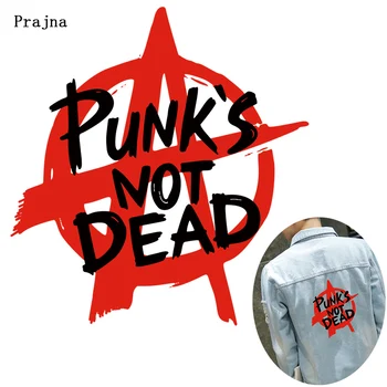 

Prajna Punk Rock Band Heat Transfer Iron On Vinyl Printed Thermals Stickers for Clothing Skull Biker Stripes Transfer Badge DIY