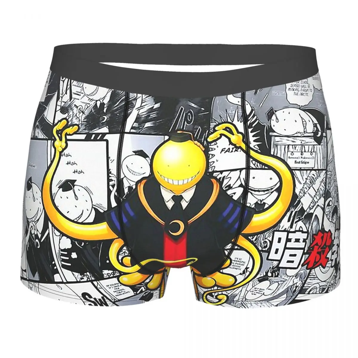 Assassination Classroom Anime Newspaper Old Page Underpants Breathbale Panties Male Underwear Print Shorts Boxer Briefs | Мужская одежда