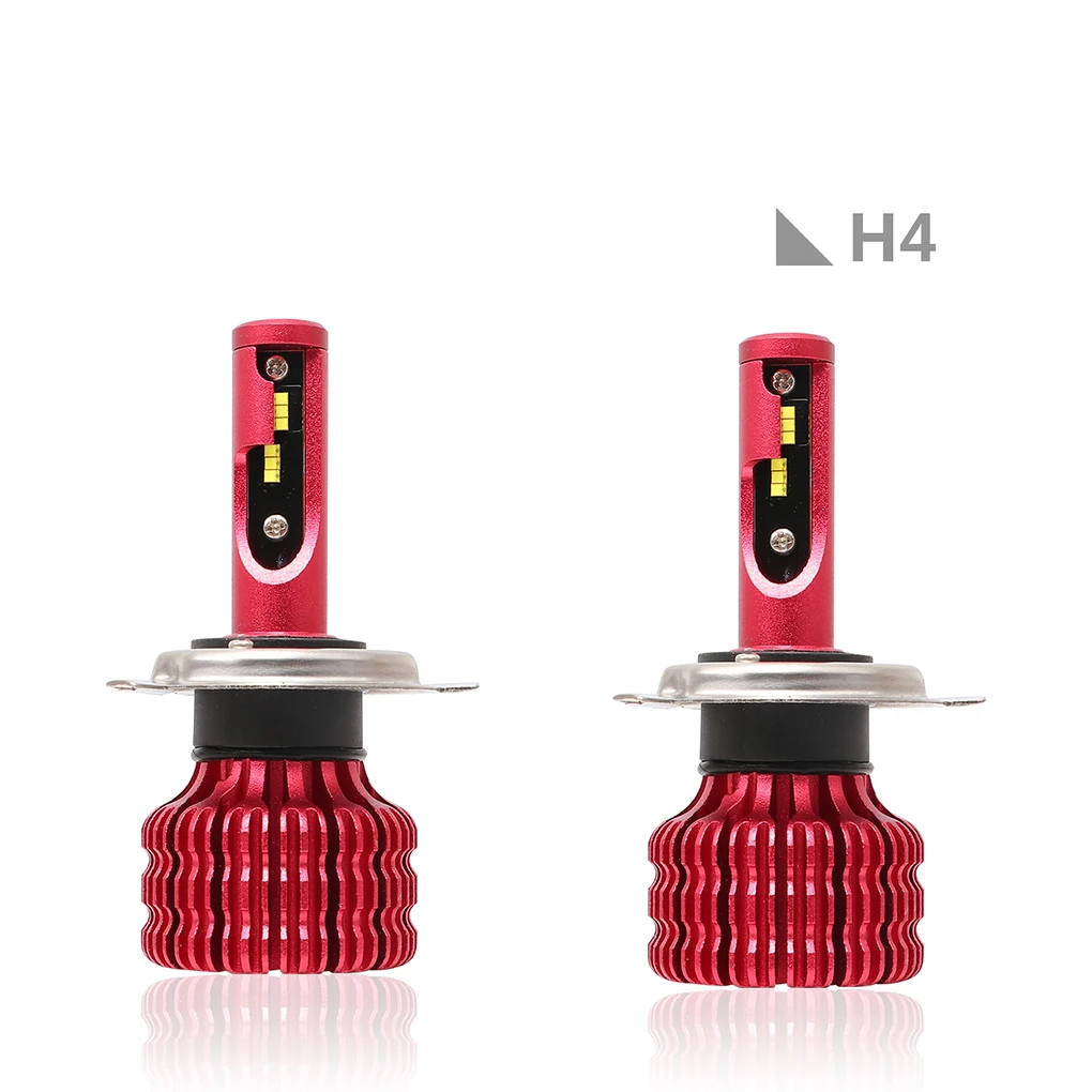 1 пара H1/H3/H4/H7 50 Вт светодиодный фары лампы белый луч высокой мощности автомобиля передняя фара для вождения лампы 6500K дальнего света - Испускаемый цвет: H4