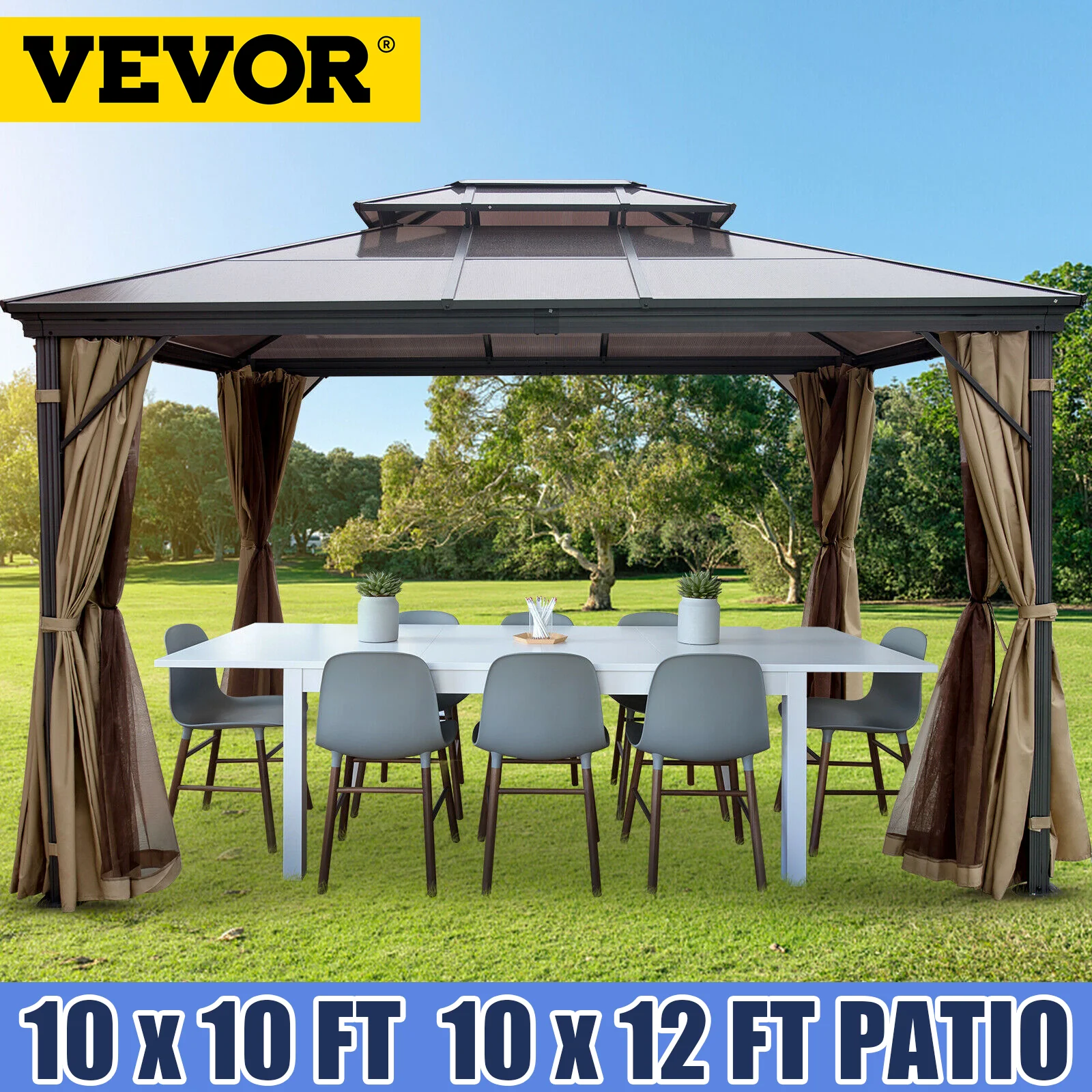 Outdoor Gazebo Tent Garden Shade Shelter Canopy Awning Party Camping Heavy Duty 