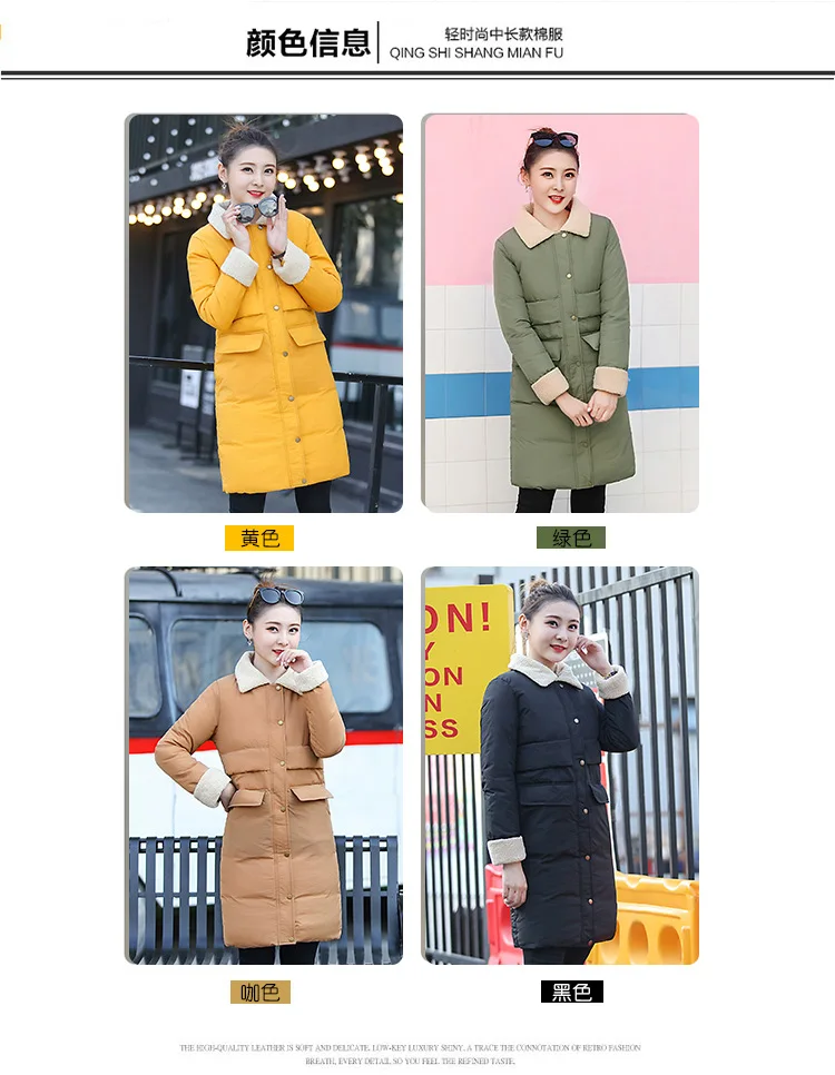 Winter Coat Cotton-padded Jacket Women's New Style Korean-style Students Mid-length Cotton Coat Women's Loose-Fit Thick Pet