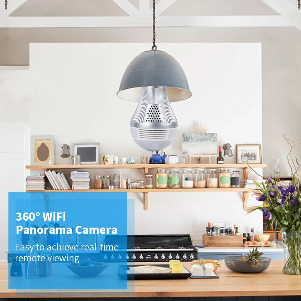 960P 1080P 3MP Беспроводная панорамная 3D ip-камера Wi-Fi лампочка светильник рыбий глаз 180/360 градусов CCTV для домашней безопасности 360 камера лампа