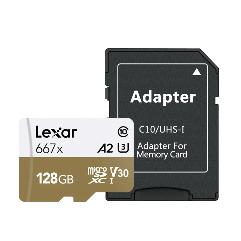 Lexar Профессиональный 667x микро SD карты microSDXC UHS-I 128 ГБ V30 U3 A2 Class 10 100 МБ/с. TF карта, карта памяти Micro SD для смартфонов и планшетов - Емкость: 128GB