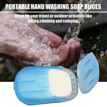 

20 Pcs Paper Soap Outdoor Travel Bath Soap Tablets Portable Hand-washing Soap